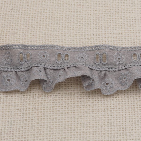 Galon Broderie Anglaise Avec Passant - Gris Clair