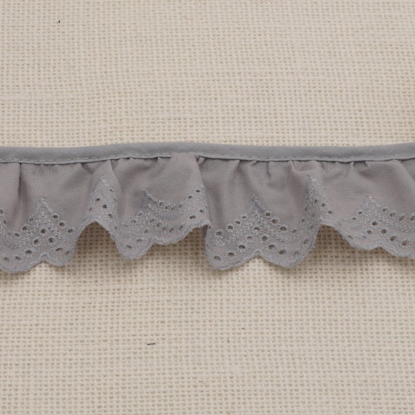 Galon Broderie Anglaise - Gris Clair