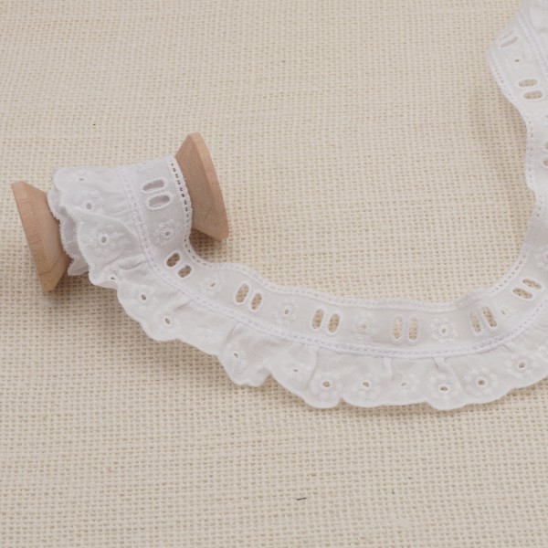 Galon Broderie Anglaise Avec Passant - Blanc