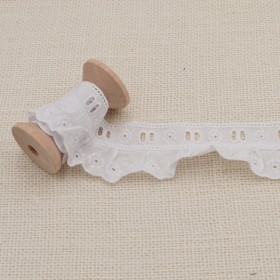 Galon Broderie Anglaise Avec Passant - Blanc