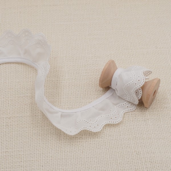 Galon Broderie Anglaise Vague - Blanc