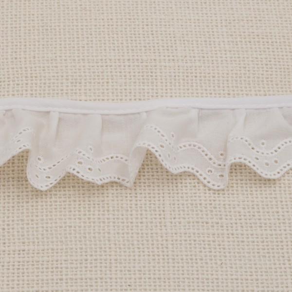 Galon Broderie Anglaise Vague - Blanc