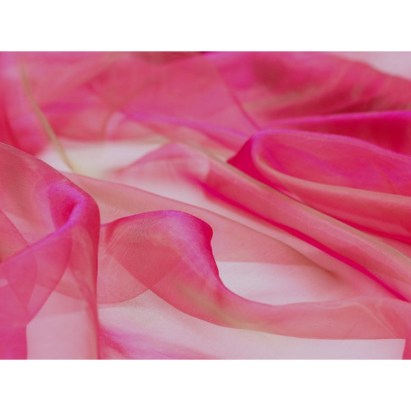 Tissu Organza Rose fuchsia  et Or