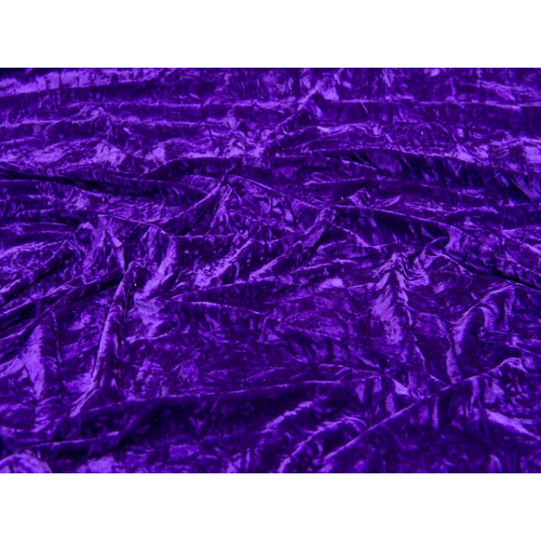 Tissu panne de velours violet stretch