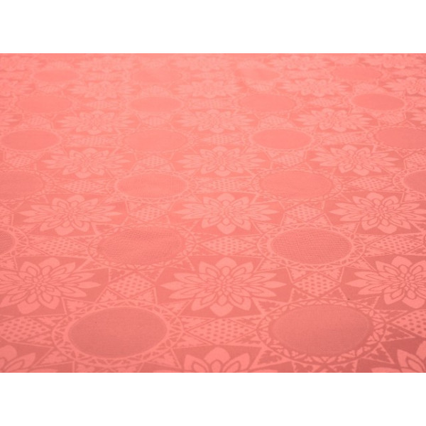 Tissu Nappe Damassé Rose